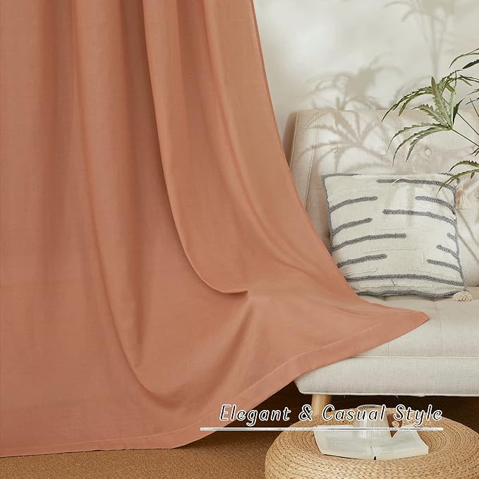 NICETOWN Rustic Linen 144 inch Long Curtains - Image 7