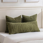 Fancy Homi 4 Packs Boho Moss Green Decorative Throw Pillow Covers 26x26 Inch - Image 5