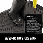 GORILLA GRIP 100% Waterproof All-Season WeatherMAX Doormat, US Designed Natural - Image 4