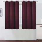 LEMOMO Burgundy Blackout Curtains 38 x 54 Inch Length/Set of 2 Curtain by Lemomo