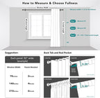 Deconovo Blackout Curtains, Thermal Insulated, W52 x L54 2 Panels, Back Tab - Image 9