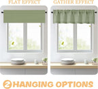 OWENIE Sage Green Valances for Windows 1 Pcs 24 Inch Length, Light Filtering - Image 5