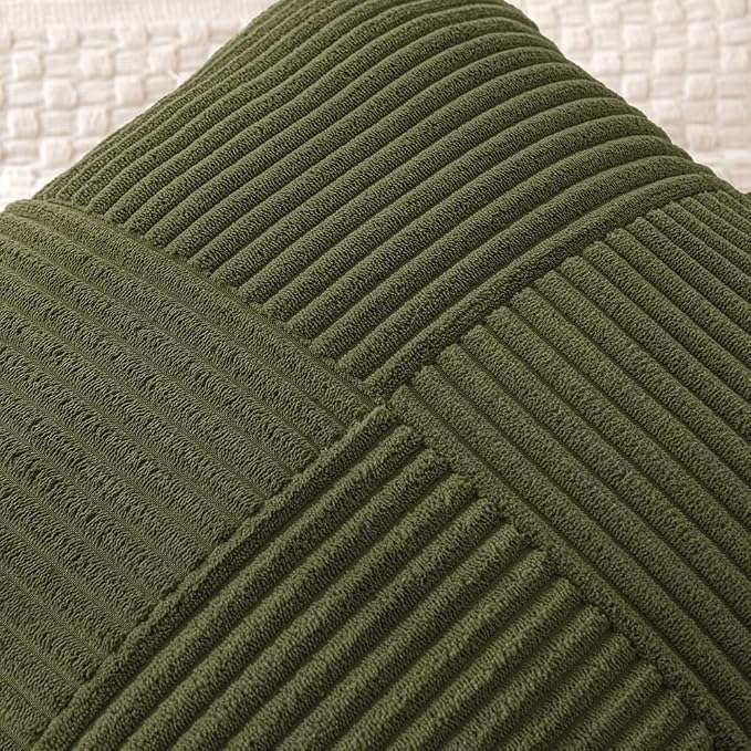 MIULEE Olive Green Decorative Throw Pillow Covers 20x20 Inch - Image 5