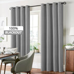 Yakamok Dove Grey Linen Curtains 100% Blackout 90 Inches Long, Room Darkening - Image 7