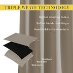 NICETOWN Taupe Blackout Curtains - Image 4