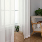 Aiyufeng Modern Sheer Window Curtains, Rod Pocket Long Curtains Translucent - Image 3