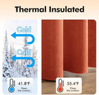 MIULEE Velvet Curtains for Fall Elegant Grommet Burnt Orange Curtain Thermal - Image 5