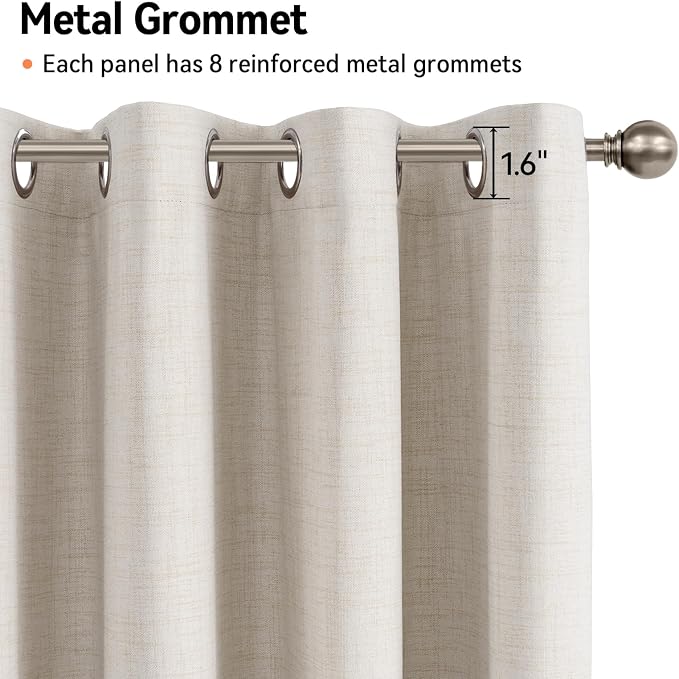 100% Blackout Shield Linen Blackout Curtains - Image 6
