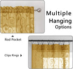OWENIE Furman Gold Sheer Curtains 63 inch Length - Image 4