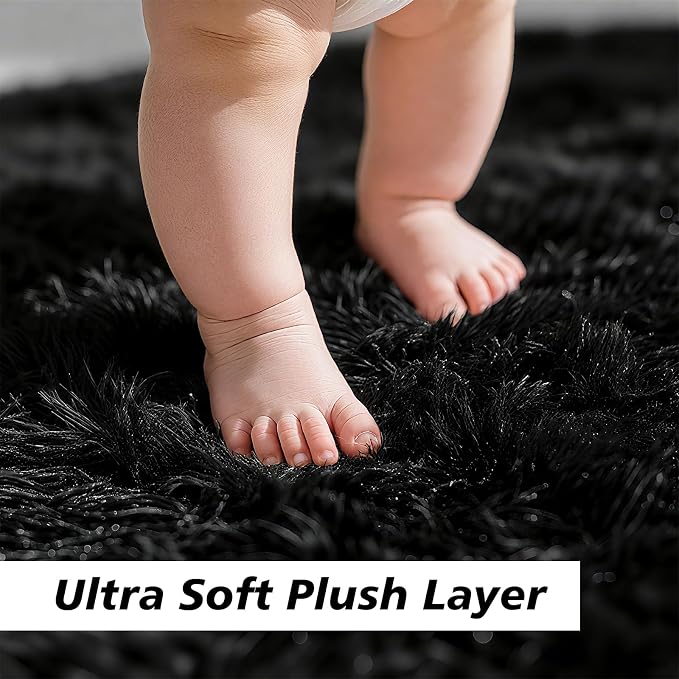 Shag Area Rug for Bedroom 3x5, Soft Fuzzy Rug Non-Shedding Indoor Plush Carpet - Image 3