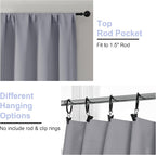 Simplebrand Ava Silver Grey Short Blackout Curtains - Image 4