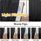 Gwine Black Sheer Curtains 108 Inches Long 2 Panels Set, Voile Light Filtering - Image 5