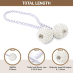 Hion Magnetic Curtain Tiebacks White 6 Pack, Curtain Tiebacks Buckles Holdbacks - Image 2