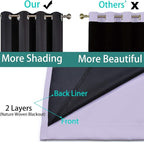 Yakamok 100% Blackout Curtains 54 Inches Long, 2 Thick Layers Thermal Insulated - Image 5