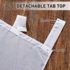RYB HOME Outdoor Curtains White Sheer Drapes, Detachable Tab Top Easy Hanging - Image 5