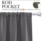 NICETOWN Short Curtains, Home Decoration Thermal Insulated Rod Pocket Blackout - Image 2