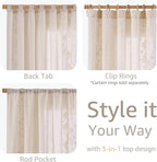 jinchan Evelyn Embroidered Linen Curtains 63 inch Floral Curtains - Image 8