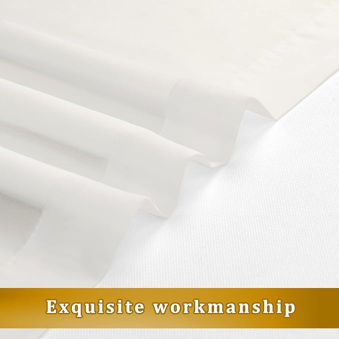 Aiyufneg Ivory Sheer Curtains 36 inch Length Kitchen Tiers Short Voile - Image 3