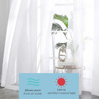 OWENIE White Sheer Curtains 108" inches Length 2 Panels Set, Sheer Curtains Rod - Image 4