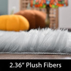 Latepis 8 x 10 Area Rugs for Living Room Grey Faux Fur Rug for Bedroom Fuzzy - Image 3