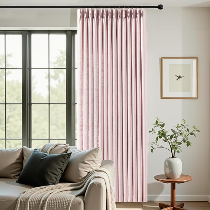 Light Pink Pinch Pleated 84 Inch Curtains - Image 5