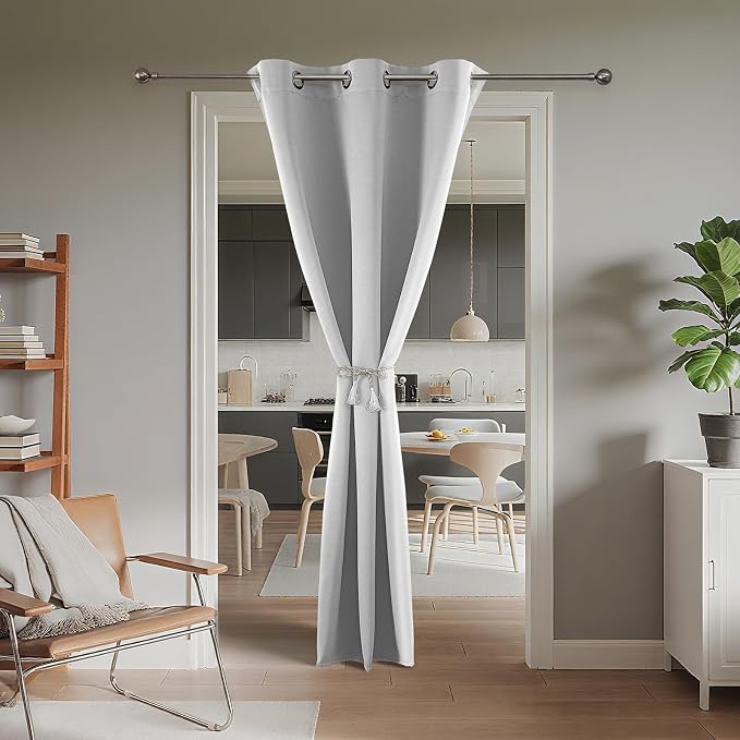 Joydeco Blackout Door Curtain for Doorway Privacy 90 Inches Long, Grommet - Image 2