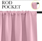 NICETOWN Kitchen Curtains, Short Blackout Drapes, Rouge Pink, 34 in x 45 in - Image 2