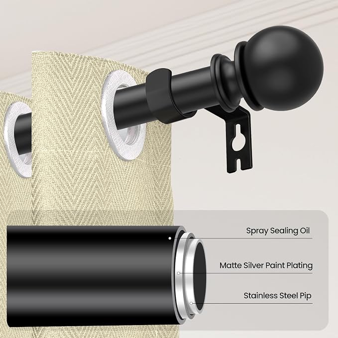 Curtain Rod Set for Windows 28 to 60 Inch - Image 2