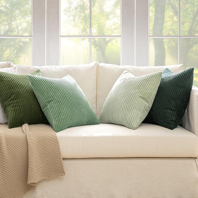MIULEE Boho Farmhouse Sage Green Throw Pillow Covers 20x20 Inch Set of 4 - Image 2