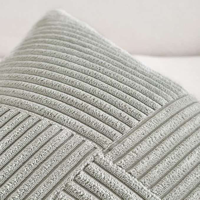 Fancy Homi 2 Packs Grey Euro Decorative Throw Pillow Covers 26x26 Inch - Image 3