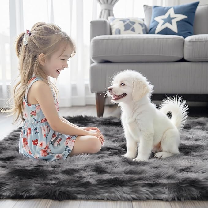 Super Soft Shaggy Area Rugs for Bedroom 4x6 Feet, Shaggy Plush Living Room Shag - Image 2