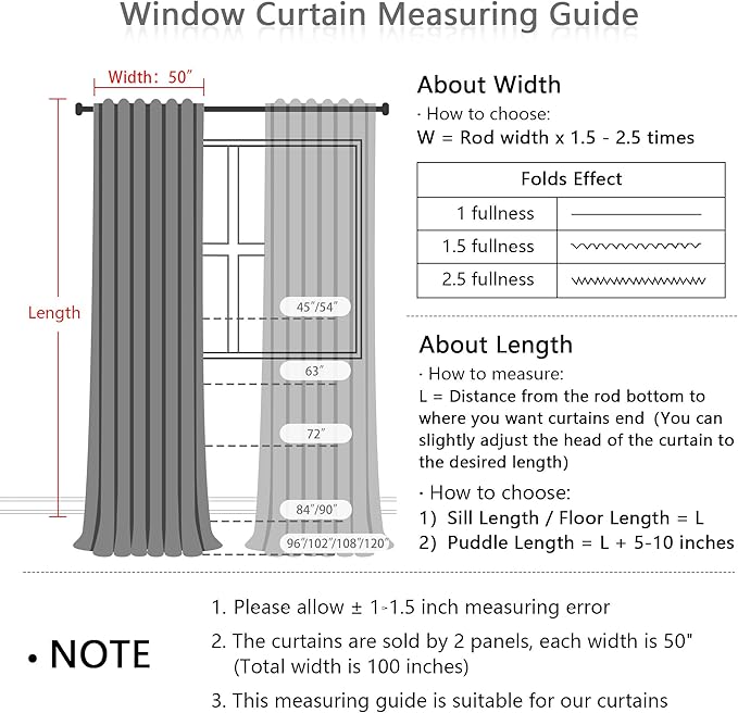 MYSKY HOME Linen Curtains for Living Room 96 Inches Long, Semi Sheer Curtains & - Image 3