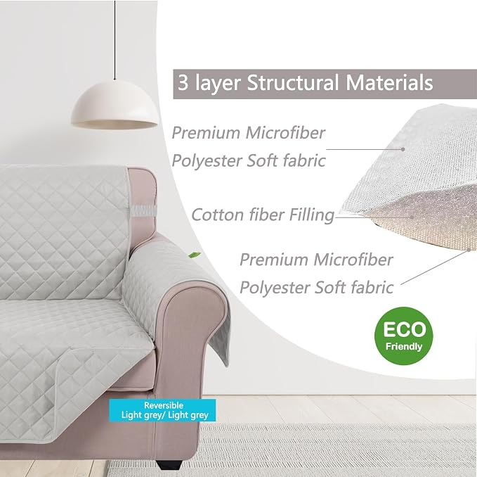 U-NICE HOME Reversible Oversized Chair Covers Quilted Water Repellent Pet - Image 5
