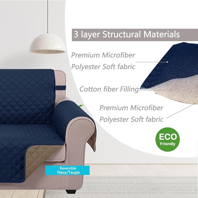 U-NICE HOME Loveseat Sofa Cover Reversible Couch Cover - Image 4