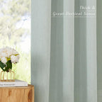 NICETOWN Sage Green Linen Doorway Curtains 80 inches Long, Grommet Thick Linen - Image 7