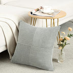 Fancy Homi 2 Packs Grey Decorative Throw Pillow Covers 16x16 Inch - Image 2