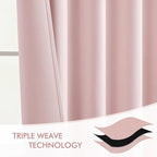 MIULEE Baby Pink Back Tab Blackout Curtains 120 Inch Long 2 Panels Set - Image 7