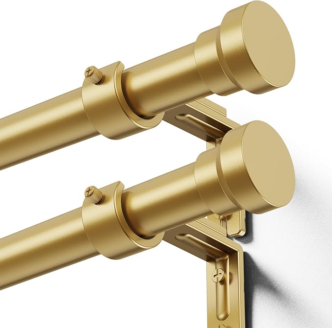 YaFex Curtain Rods 2 Pack 32-144 Inch, Heavy Duty 1 Inch Curtain Rod, Modern by YaFex
