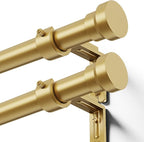 YaFex Curtain Rods 2 Pack 32-144 Inch, Heavy Duty 1 Inch Curtain Rod, Modern by YaFex