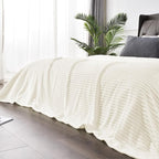 BEDELITE Fleece Blanket Full Size – 3D Ribbed Jacquard Soft and Warm Decorative by BEDELITE