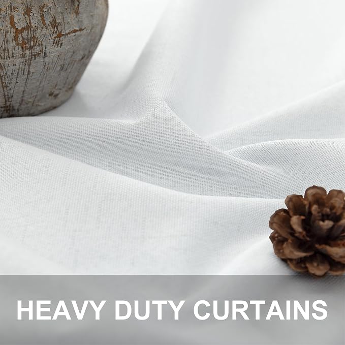 Complete Blackout Curtains White 80 Inches Long Kitchen Curtain Custom Drape - Image 2