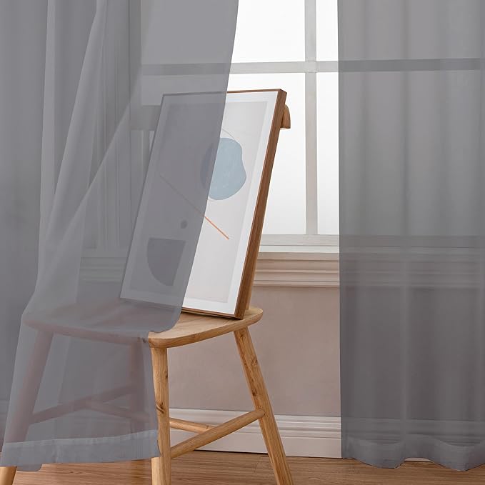 Chyhomenyc 120 Inch Long Sheer Curtains - Image 8