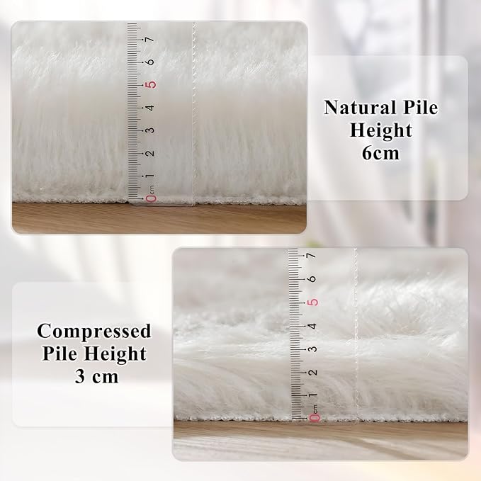 ORINOVA White Faux Sheepskin Shaggy Fur Rug - Image 4
