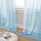 Aiyufeng 2 Pack: Basic Sky Blue Sheer Curtain Drapes 84 Inch Length 2 Panels - Image 7