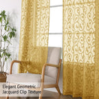OWENIE Furman Gold Sheer Curtains 63 inch Length - Image 6