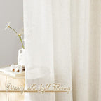 NICETOWN Linen Burlap Sliding Door Curtains 2 Panels Set, Grommet Semi Sheer - Image 3
