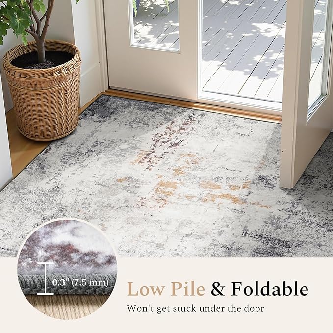 Rugflix 9x12 Area Rugs for Living Room, Washable Large Rug Stain-Resistant Low - Image 5