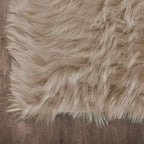 Latepis Washable Faux Fur 3x5 Area Rug Camel Beige Fluffy Shag Furry Sheepskin - Image 5