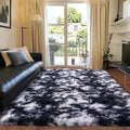 Black and White Rug for Bedroom, 5x7 Area Rug for Kids Room, Bedside Indoor by Quntue