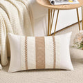 Fancy Homi Set of 1 Boho Neutral Long Lumbar Decorative Throw Pillow Cover by Fancy+Homi